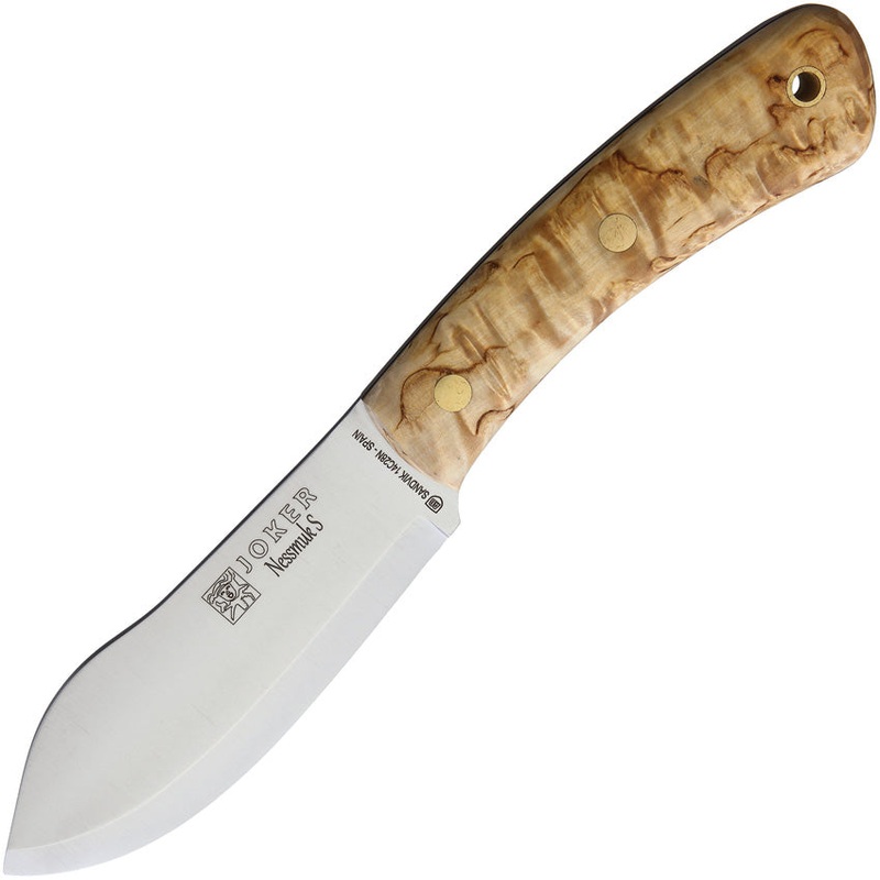 Joker Nessmuk S Curly Birch 14C28N Sandvik Fixed Blade Knife w/ Sheath CL132