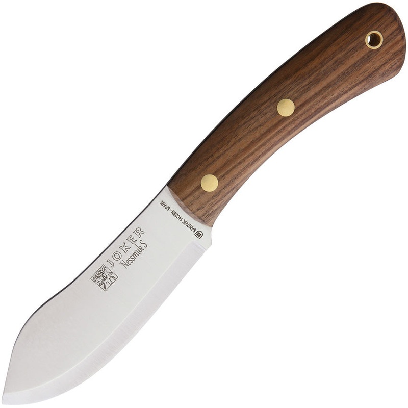 Joker Nessmuk S Walnut 14C28N Sandvik Fixed Blade Knife w/ Belt Sheath CN132