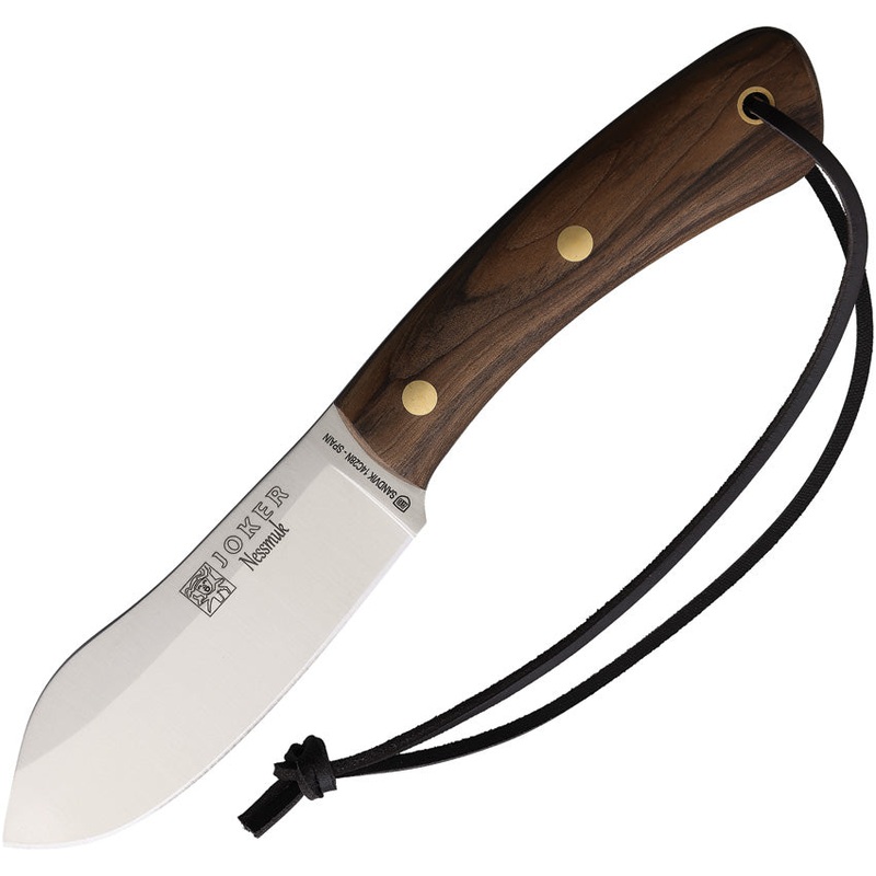 Joker Nessmuk Walnut 14C28N Sandvik Fixed Blade Knife w/ Belt Sheath CN136
