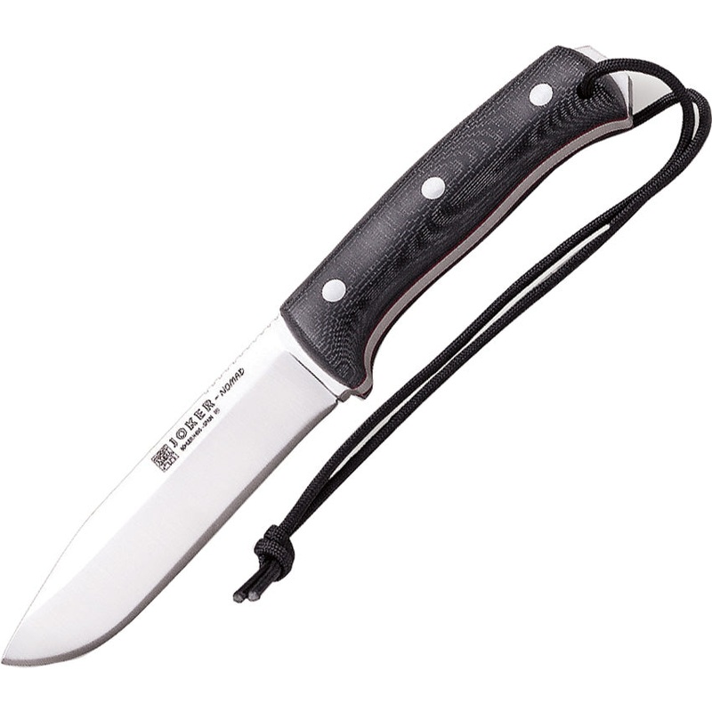 Joker Nomad Black Micarta Bohler N695 Fixed Blade Knife w/ Belt Sheath CM125