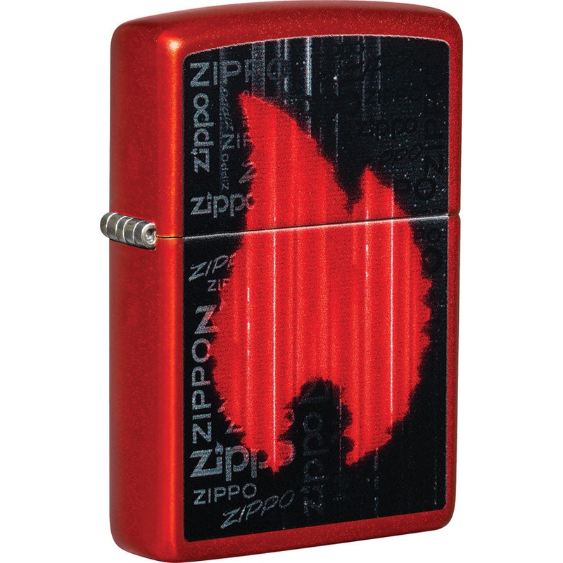 Zippo Flame Design Metallic Red Windproof Lighter 70420