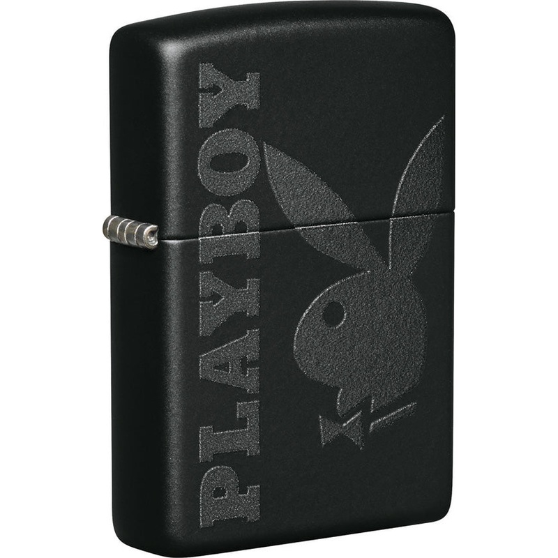 Zippo Playboy Logo Design Black Matte Windproof Lighter 17398