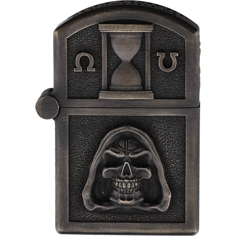 Bastinelli Creations Zippo Skull Design Bronze Armor Finish Lighter 231