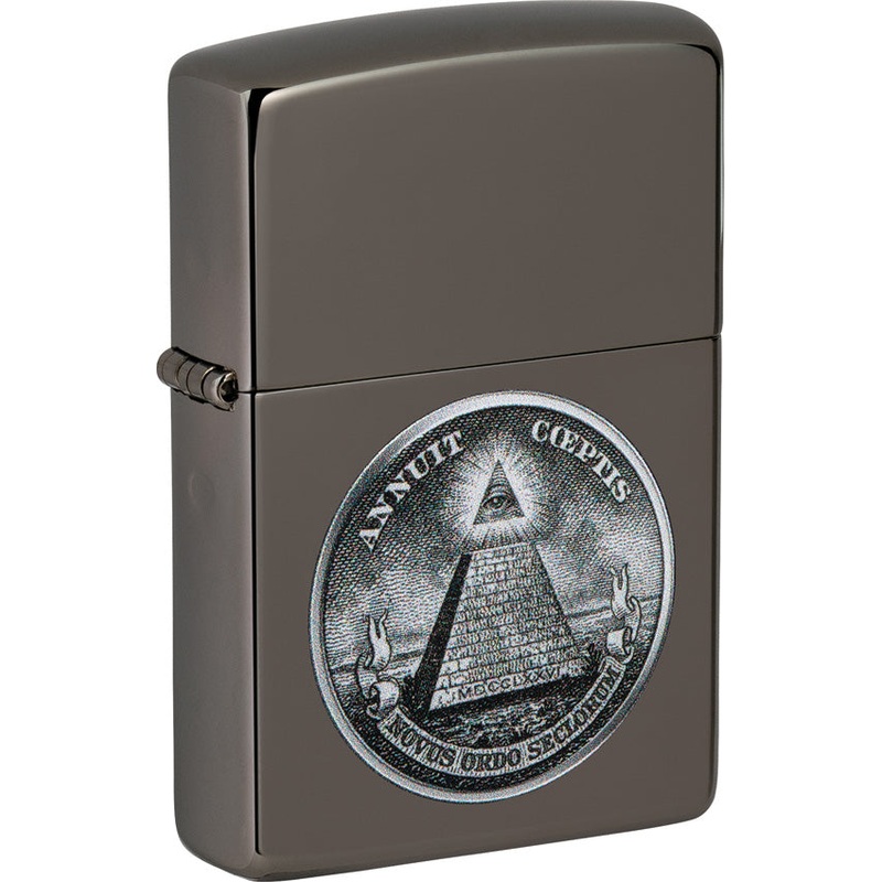 Zippo Dollar Seal Black Ice Windproof Lighter 19840