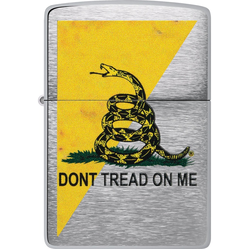 Zippo Dont Tread On Me Brushed Chrome Windproof Lighter 72436