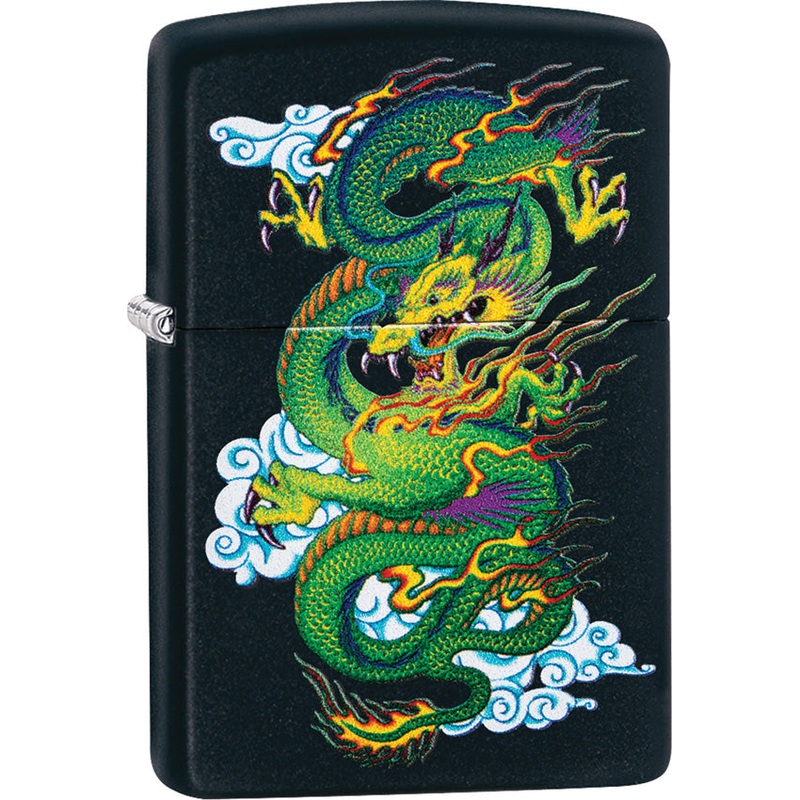 Zippo Dragon Design Black Matte Windproof Lighter 08715