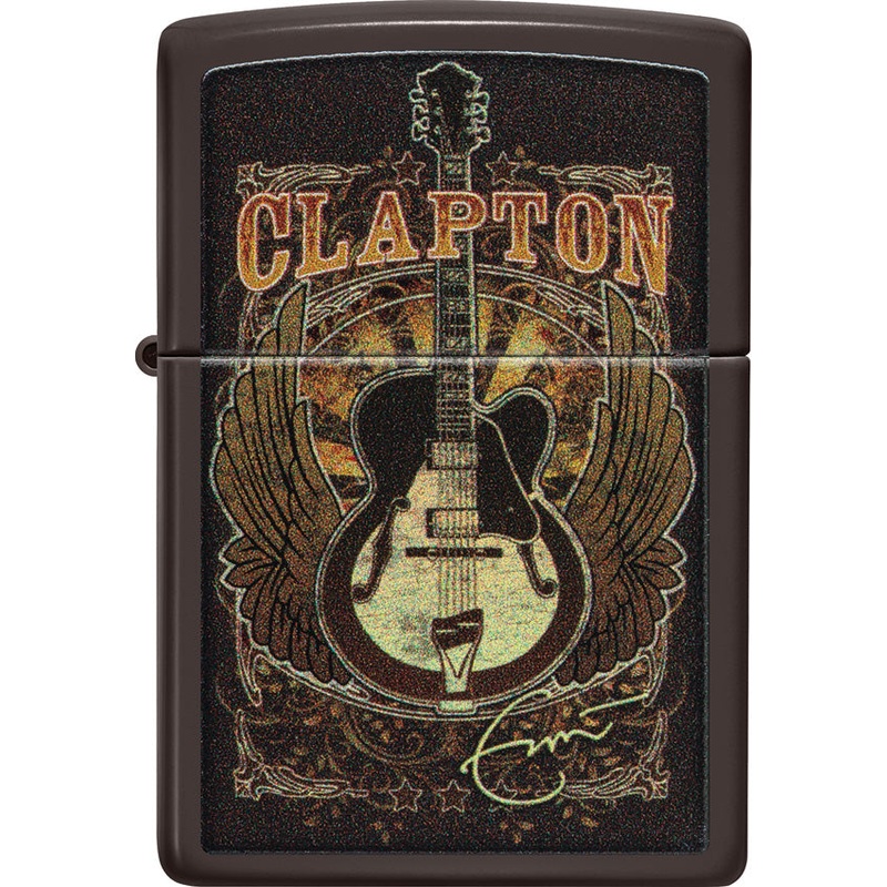 Zippo Eric Clapton Guitar Design Brown Windproof Lighter 23783