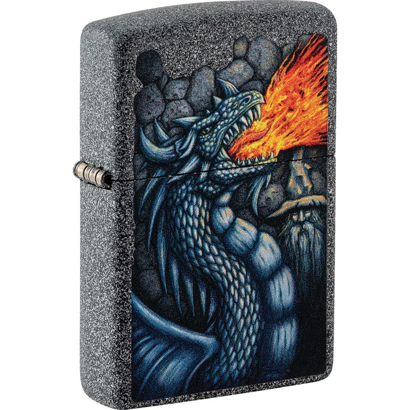 Zippo Fiery Dragon Design Iron Stone Windproof Lighter 71859