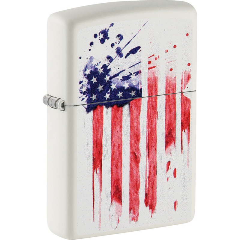 Zippo Flag Design White Matte Windproof Lighter 71866