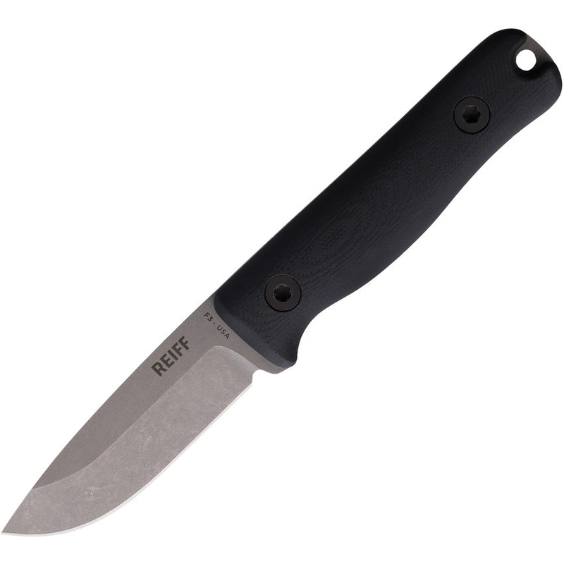 Reiff Knives F3 Daily Carry Black G10 CPM-3V Fixed Blade Knife w/ Kydex Sheath F3D11BLBK