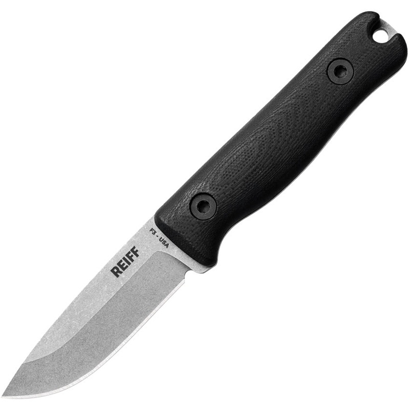 Reiff Knives F3 EDC Black G10 MagnaCut Fixed Blade Knife w/ Kydex Sheath F3MCBGK