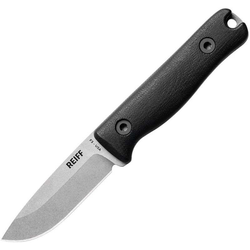 Reiff Knives F3 EDC Black Micarta CPM-3V Fixed Blade Knife w/ Kydex Sheath F3BCMK