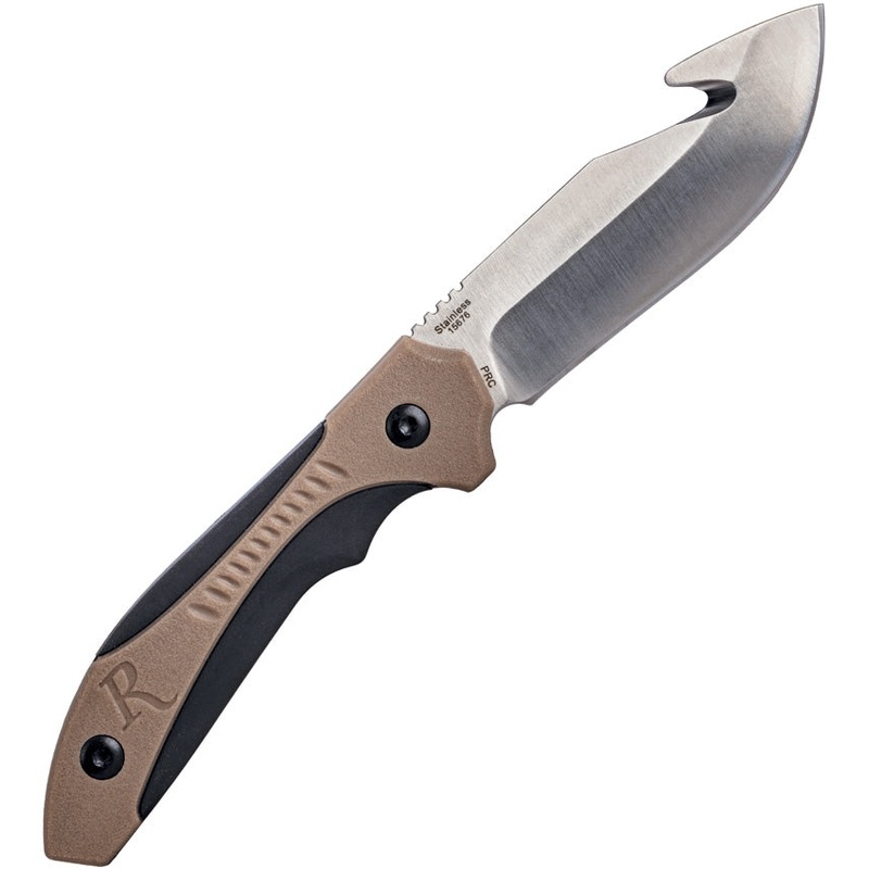 Remington Sportsman Guthook Black & Tan Stainless Fixed Blade Knife 15676   - On Sale