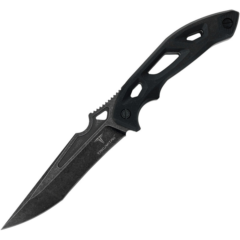 Takumitak Unhinged Blackout G10 D2 Steel Fixed Blade Knife w/ Belt Sheath F209SW