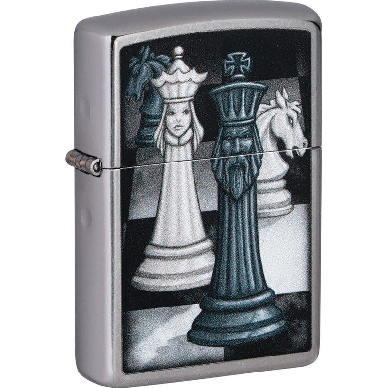 Zippo Chess Game Design Street Chrome Windproof Lighter 70430