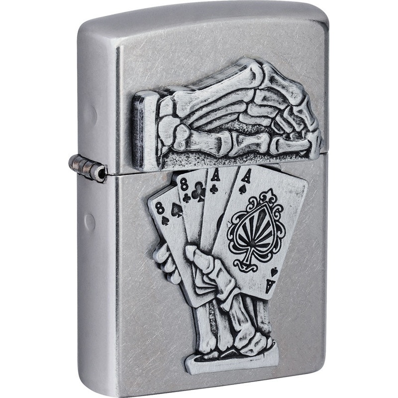 Zippo Dead Man's Hand Emblem Street Chrome Windproof Lighter 70262