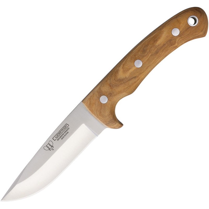 Cudeman Olive Wood Vanadium Molybdenum Fixed Blade Knife w/ Belt Sheath 151L