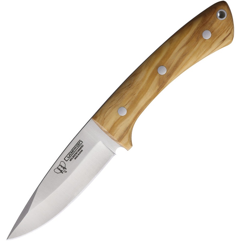 Cudeman Olive Wood Vanadium Molybdenum Fixed Blade Knife w/ Sheath 145L