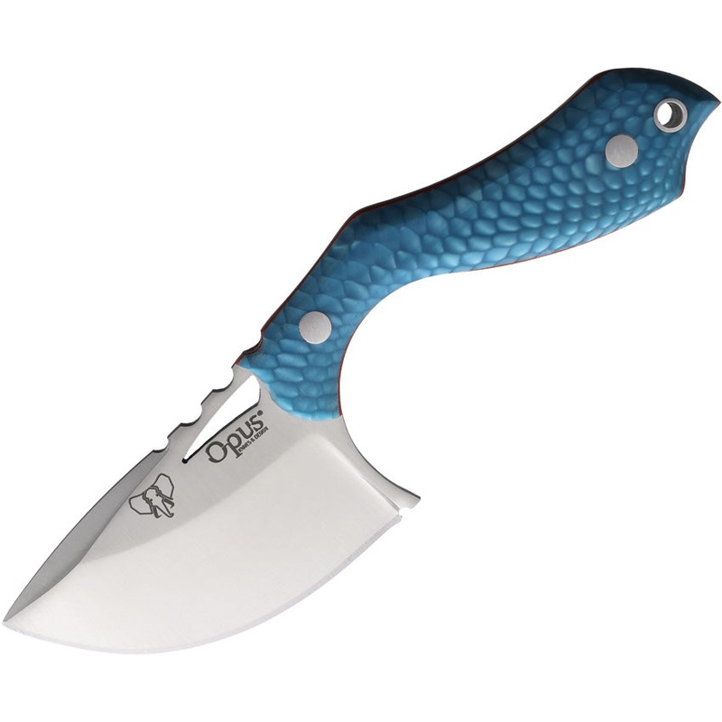 Cudeman Pyrana Blue Juma Bohler N695 Fixed Blade Neck Knife w/ Sheath 184JA