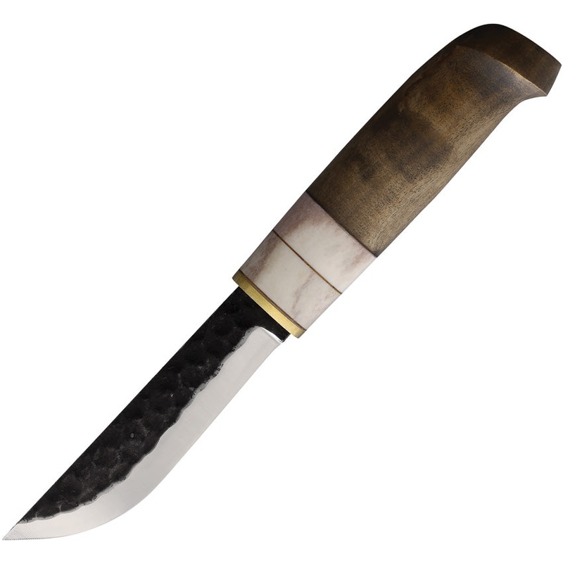 Marttiini AAPA Hiiliteras Curly Birch Wood Carbon Steel Fixed Blade Knife 131030