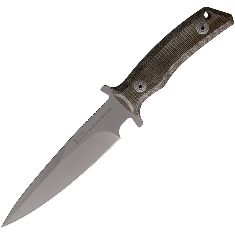 Fox Exagon Tactical Green Canvas Micarta 440C Stainless Fixed Blade Knife 1665TK