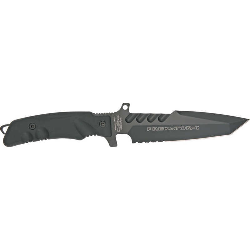Fox Predator II Utility Black Bohler N690 Serrated Tanto Fixed Blade Knife G2B