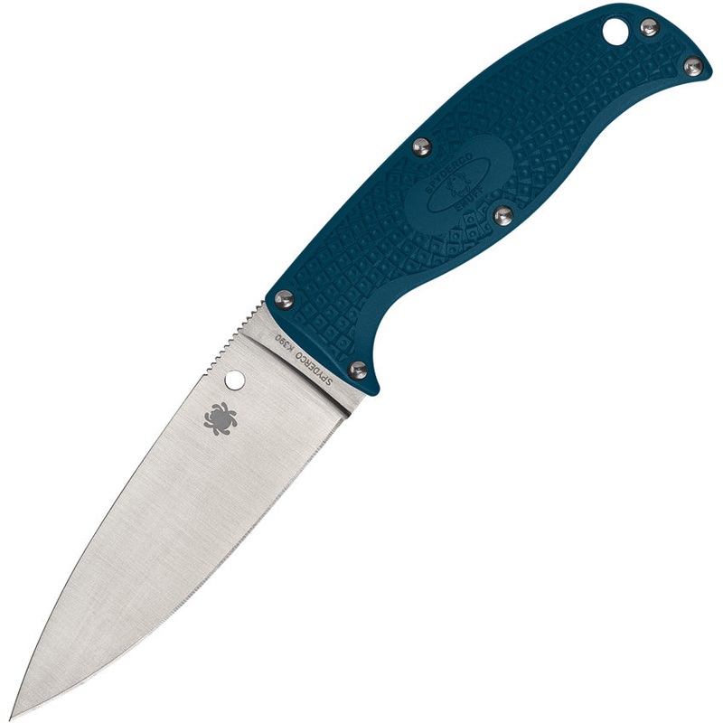 Spyderco Enuff 2 Blue FRN Bohler K390 Leaf Shaped Fixed Blade Knife FB31PBL2K390