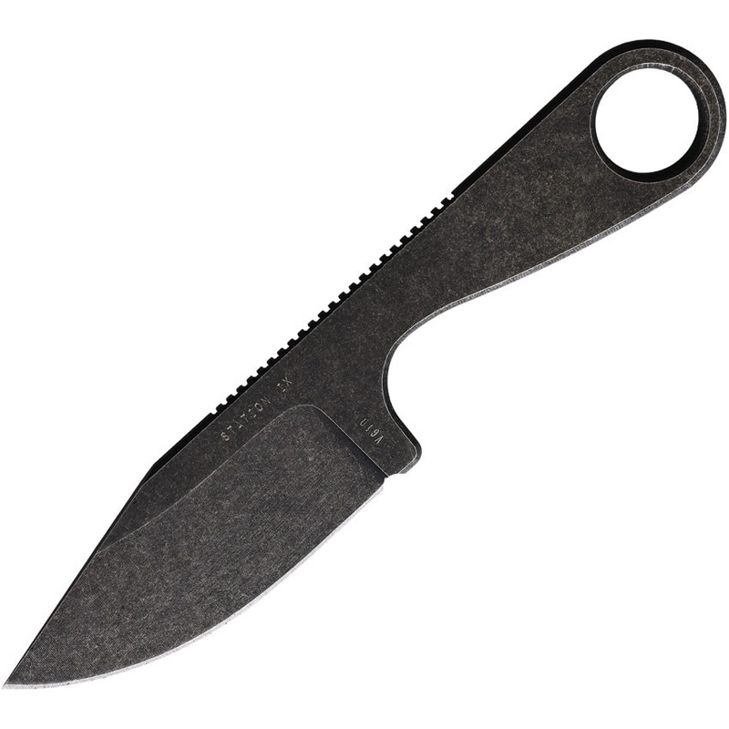 Station IX Trail Ultra Black VG-10 Clip Pt Fixed Blade Neck Knife W/ Sheath 007