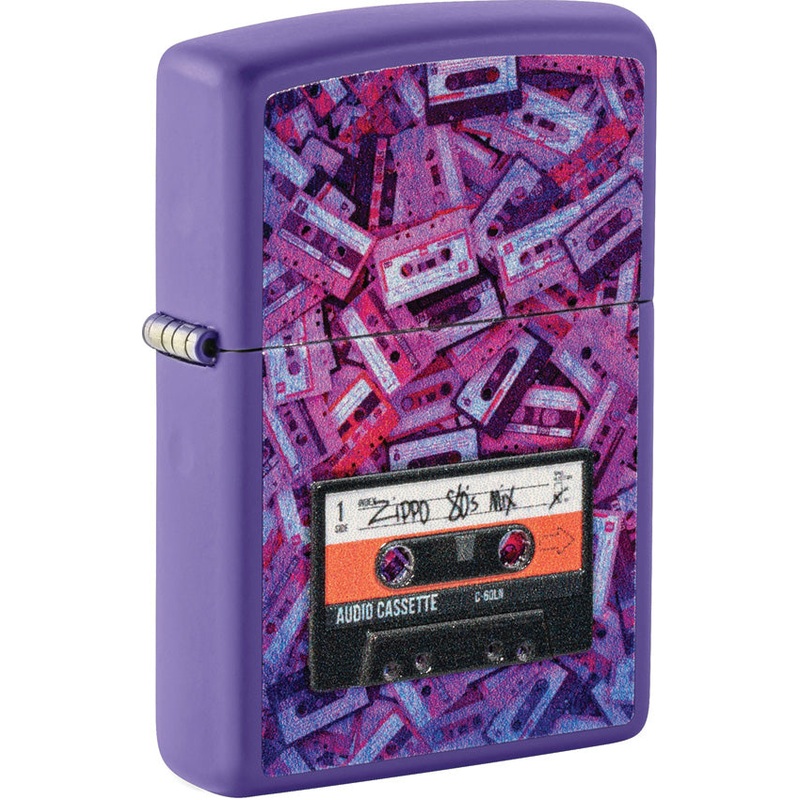 Zippo 80s Cassette Tape Design Purple Windproof Lighter 73671