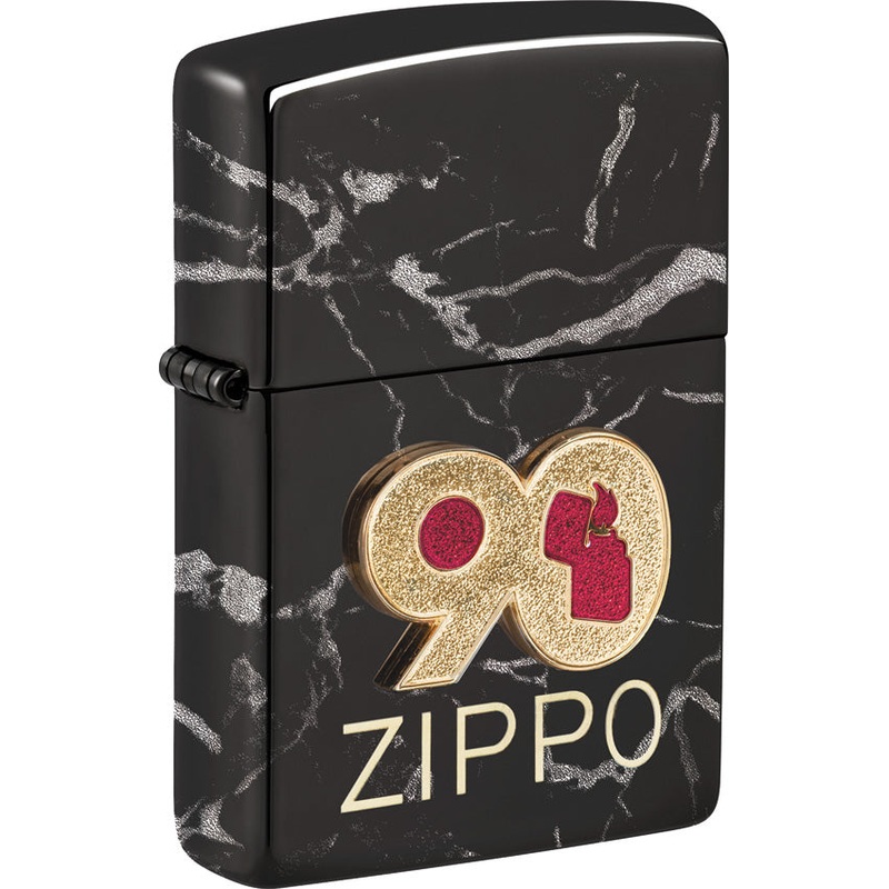 Zippo 90th Anniversary LTD High Polish Black Ice Windproof Lighter 49864