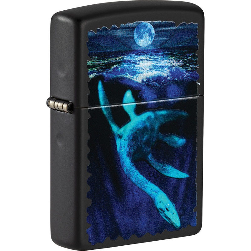 Zippo Black Light Loch Ness Design Black Matte Waterproof UV Lighter 70893