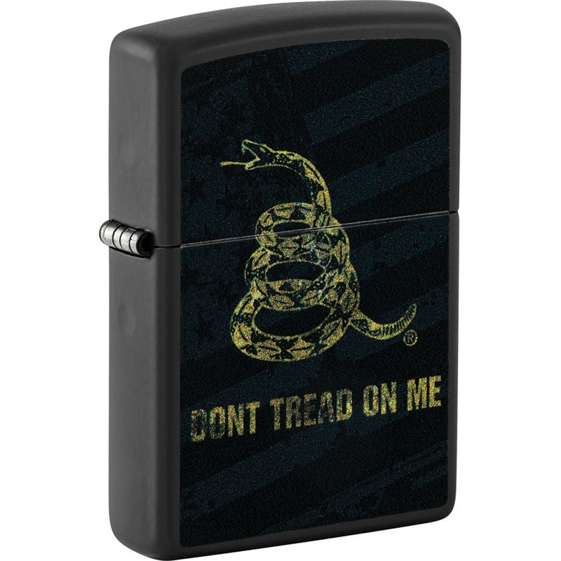 Zippo Dont Tread On Me Design Black Matte Waterproof Lighter 73751