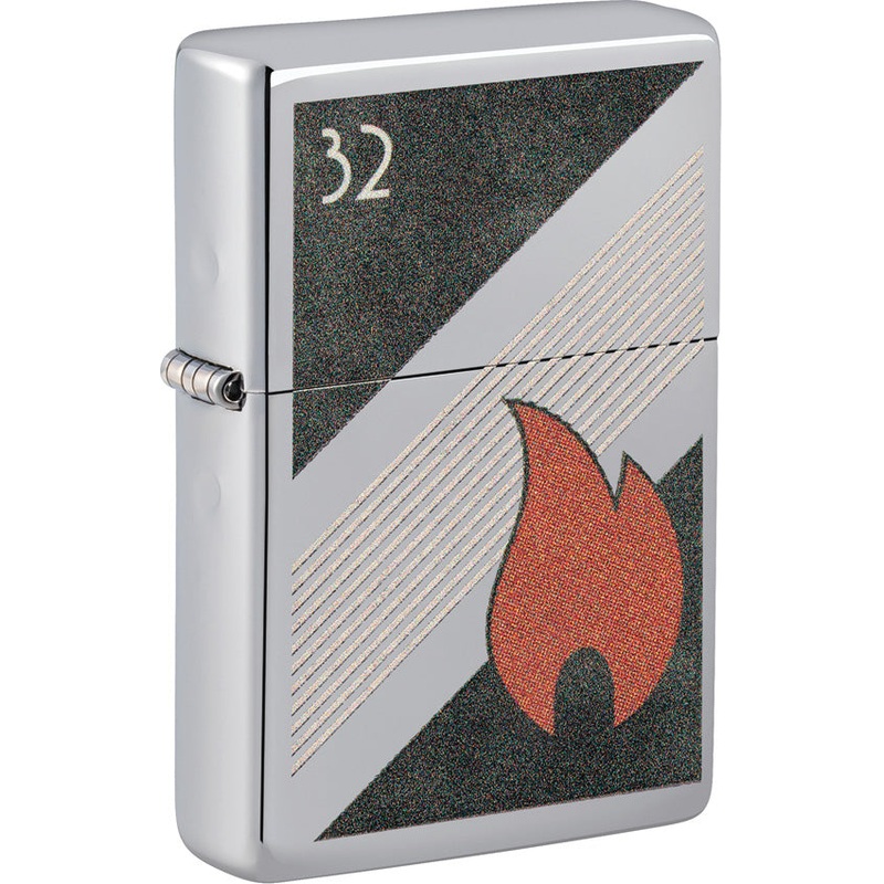 Zippo Flame Design Red/Black Chrome Waterproof Lighter 53320