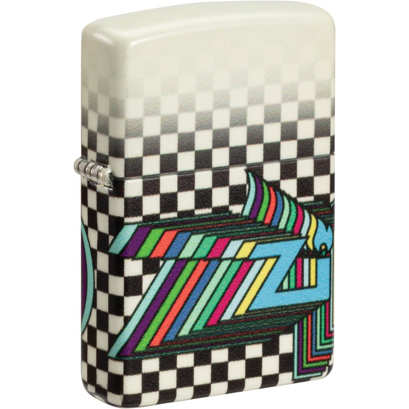 Zippo Retro Design Black/White Matte Water Resistant Lighter 73661