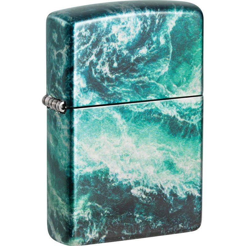 Zippo Rogue Wave Design 540 Colored Blue/Teal Water Resistant Lighter 53318