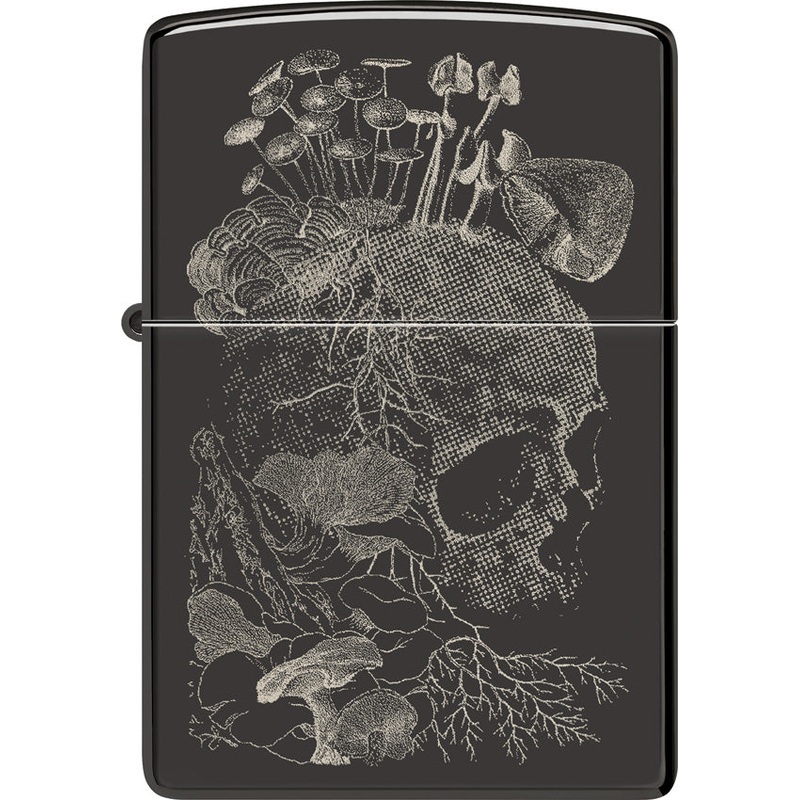 Zippo Skull Mushroom Design Black Ice Colored Water Resistant 73869