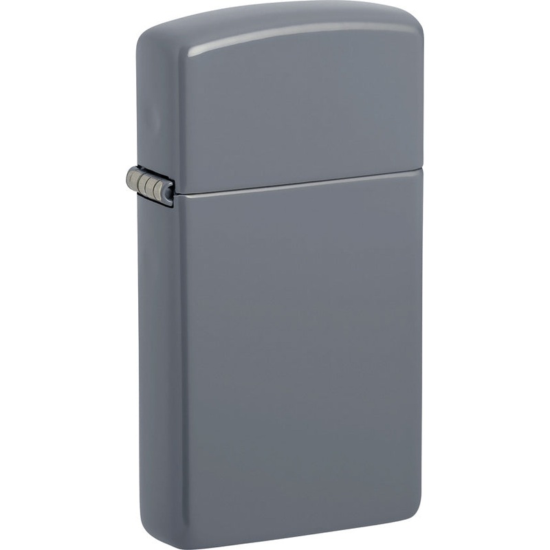 Zippo Slim Lighter No Logo Flat Gray Colored Water Resistant Lighter 21413