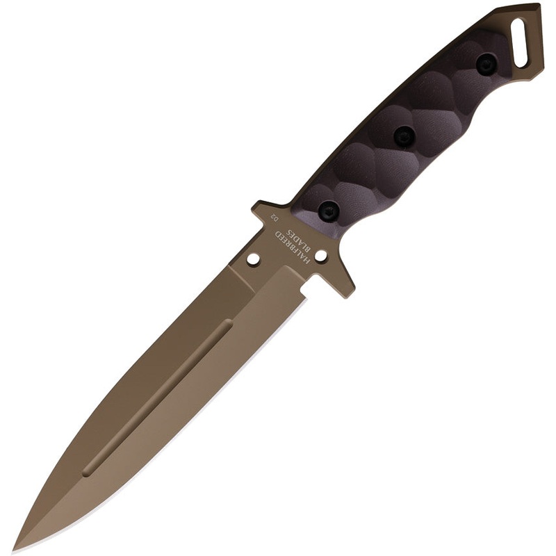Halfbreed Blades Medium Infantry Brown DE K110 Tool Steel Fixed Blade Knife MIK01PSDE