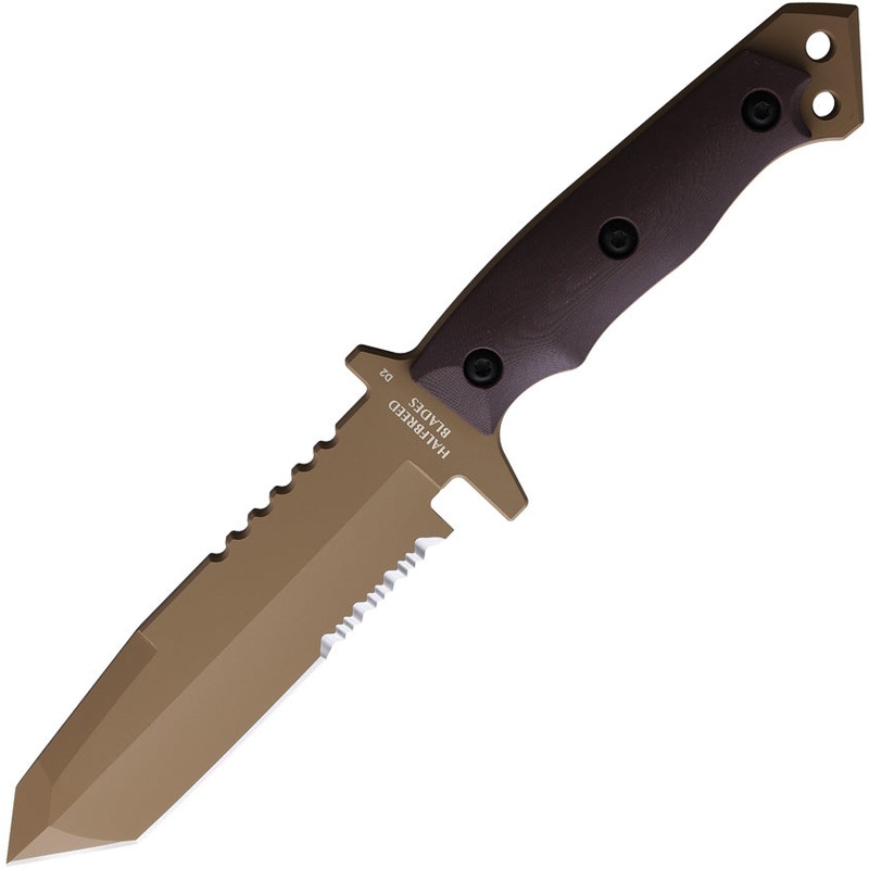 Halfbreed Blades Medium Infantry Brown DE K110 Tool Steel Fixed Blade Knife MIK02DE   - On Sale