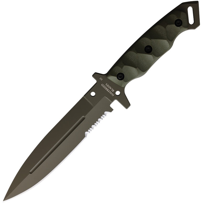 Halfbreed Blades Medium Infantry Green G10 K110 Tool Steel Fixed Blade Knife MIK01PSOD