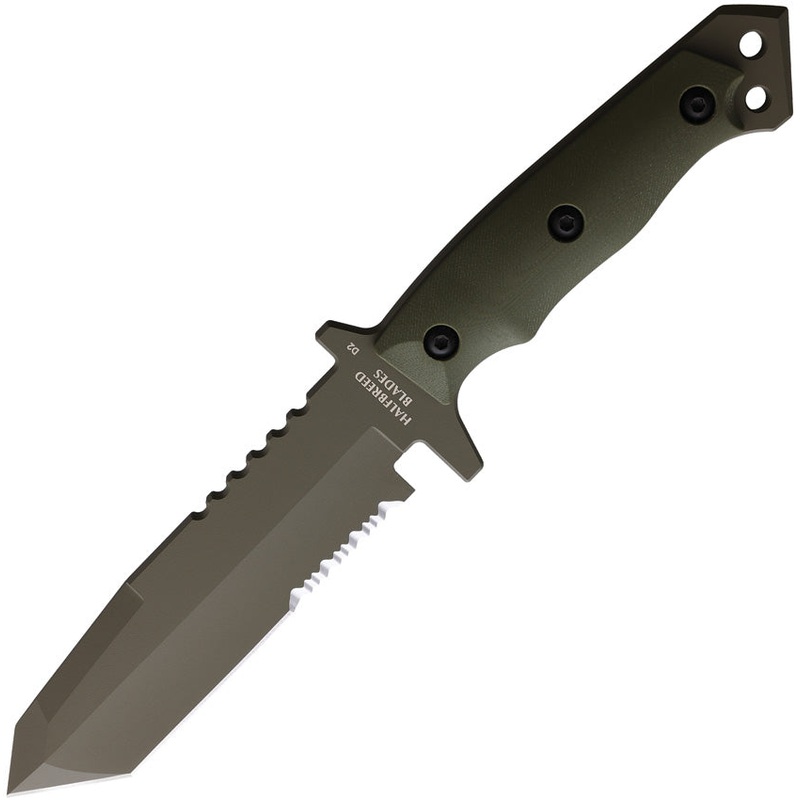 Halfbreed Blades Medium Infantry Green G10 K110 Tool Steel Fixed Blade Knife MIK02OD