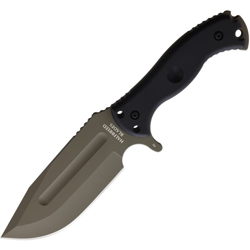 Halfbreed Blades Large Bush Black G10 K110 Steel Fixed Blade Knife LBK01OD