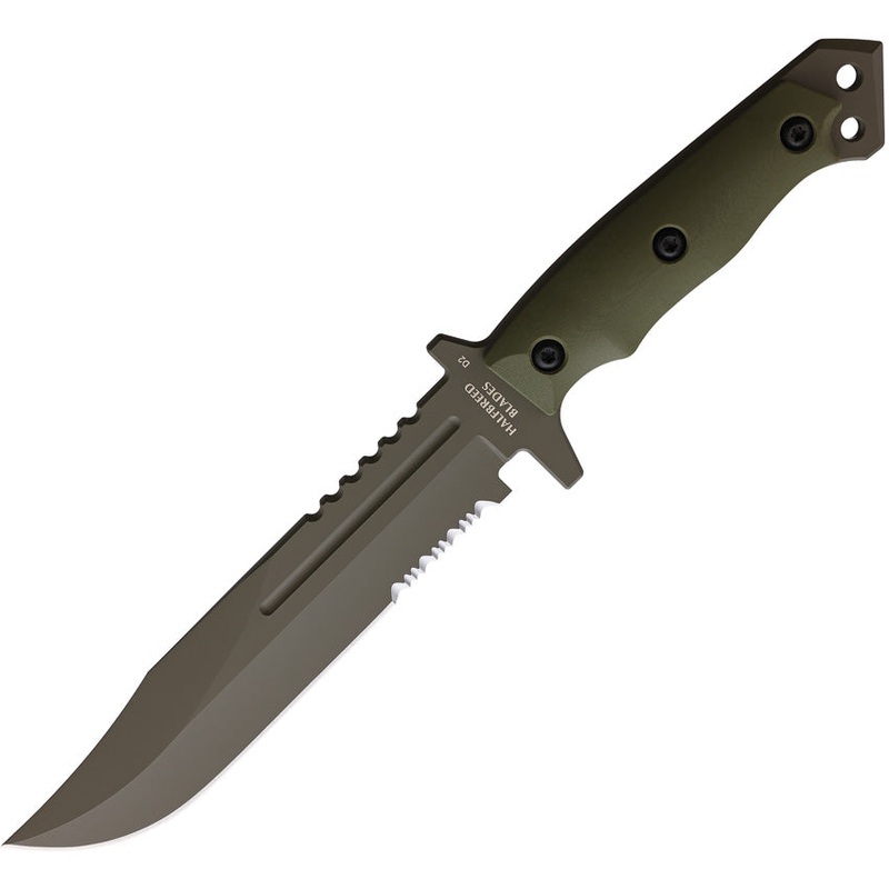 Halfbreed Blades Large Infantry Green G10 K110 Steel Fixed Blade Knife LIK01OD