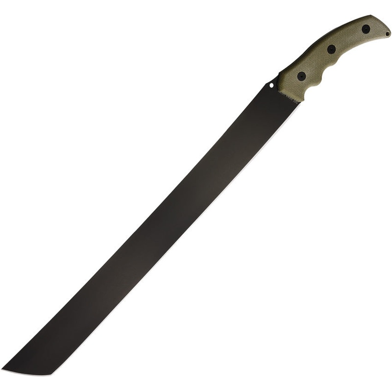 Hoback Knives The Path Machete Green Micarta DLC 14C28N Fixed Blade Knife 035B   - On Sale