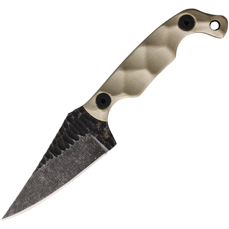 Stroup Knives Mini Mod 1 Tan G10 1095 Fixed Blade Knife w/ Sheath MINI1TG10S