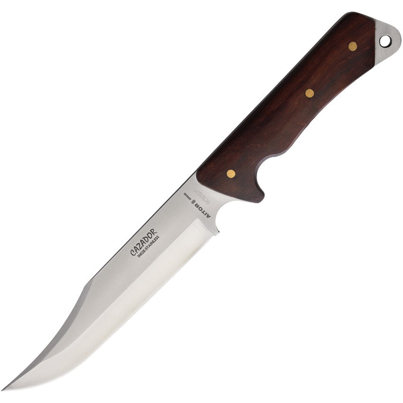 Aitor Cazador Brown Wood Handle Stainless Steel Fixed Blade Knife 16202  -On Sale