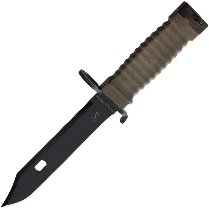 Aitor Combat OD Green Polymer Handle Black Stainless Clip Point Fixed Blade Knife 16068G  -On Sale