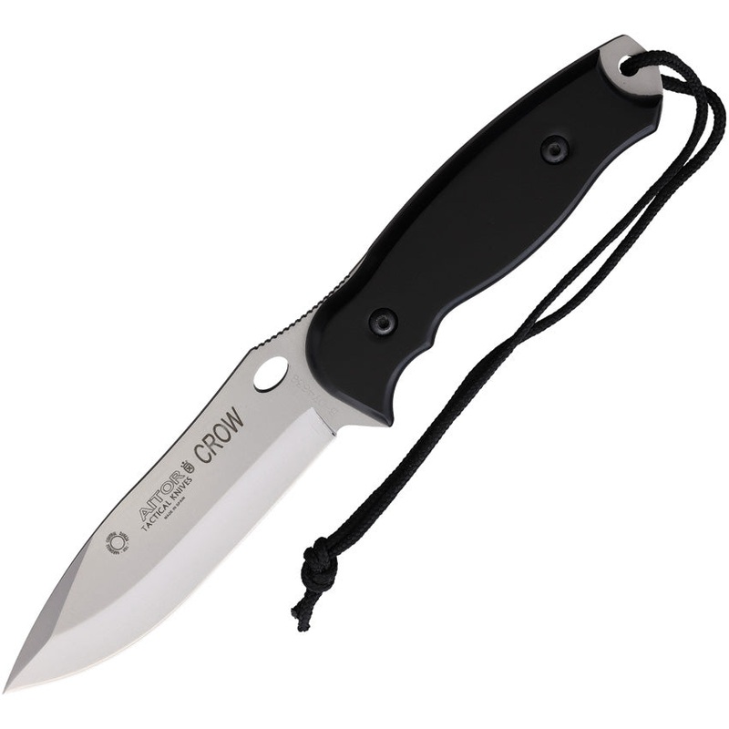Aitor Crow Black Wood Handle Stainless Steel Drop Point Fixed Blade Knife 16128  -On Sale