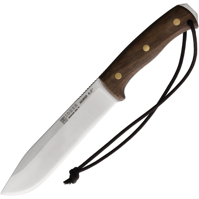 Joker Nomad 6.5 Walnut Wood Bohler N695 Fixed Blade Knife w/ Belt Sheath CN137