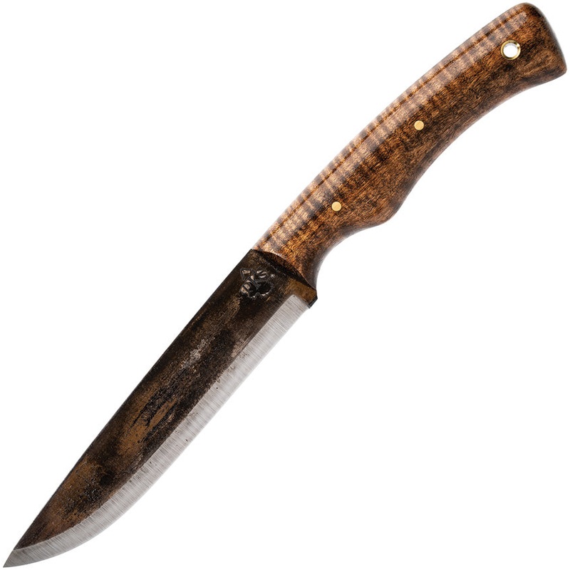 Pathfinder PKS Scorpion XL Curly Maple 1095HC Steel Fixed Blade Knife 300CMXL